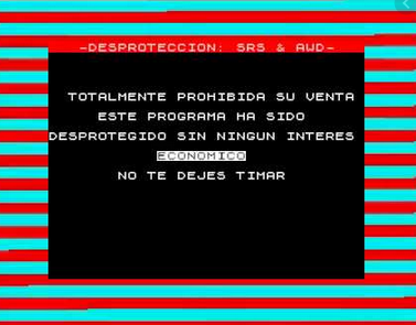 Juego del ZX SPECTRUM Pirateado SRS and AWD